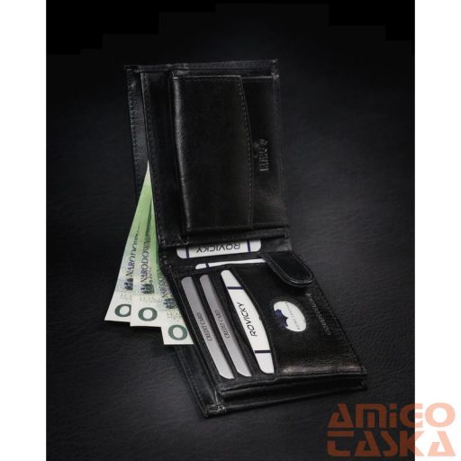 Férfi Bőr Pénztárca 1544-03-Bor-1324 Black-Black