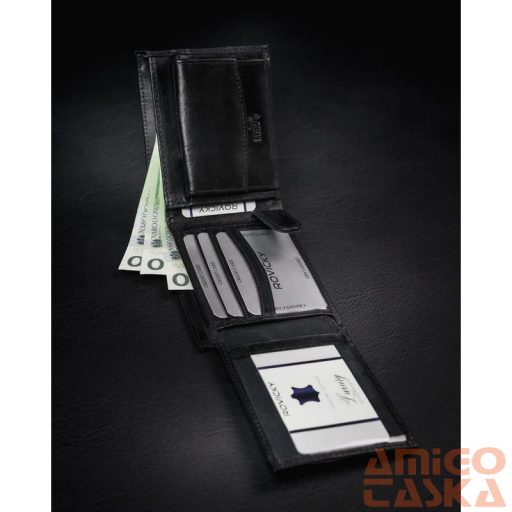 Férfi Bőr Pénztárca 1544-03-Bor-1324 Black-Black