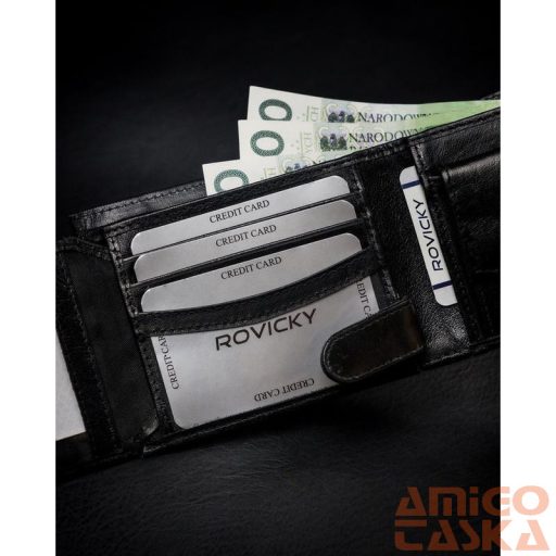 Férfi Bőr Pénztárca 1544-03-Bor-1324 Black-Black