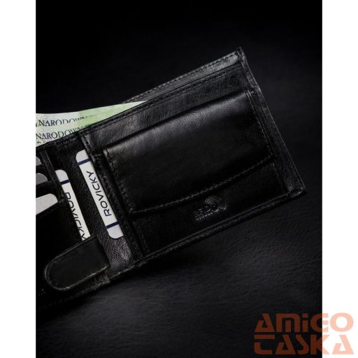 Férfi Bőr Pénztárca 1544-03-Bor-1324 Black-Black