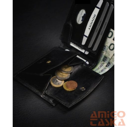 Férfi Bőr Pénztárca 1544-03-Bor-1324 Black-Black