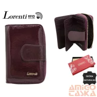   Női Bőr Pénztárca 76115-Sh Lila Lakk - Lorenti - Rfid Védelemmel - Közepes Méret