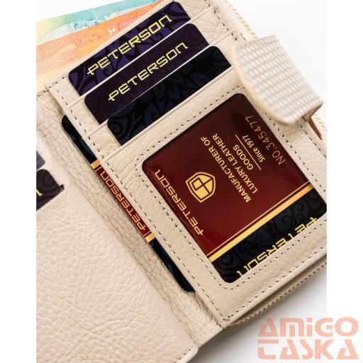 Peterson Női Bőr Pénztárca 425214-Sbr-7358 Beige