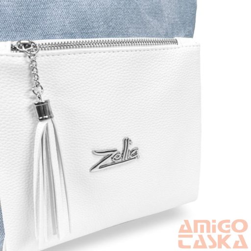 Zellia Női Válltáska/Kézitáska 17095 Jeans Blue-Fehér