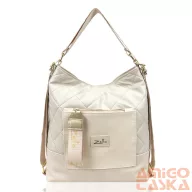   Zellia Női Válltáska/Hátizsáká Alakítható 19010 Beige Matt - Steppelt -