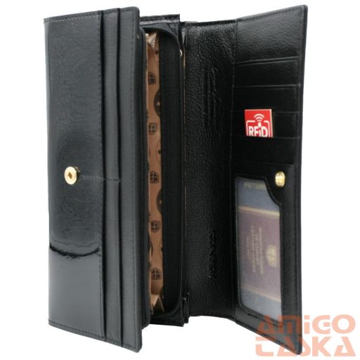 Peterson Női Bőr Pénztárca Ptn 1N-409-6709 Black-Red