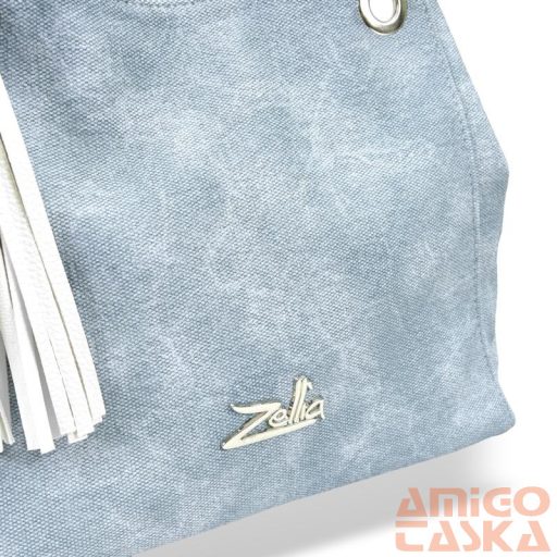 Zellia Női Válltáska 24015 Jeans Blue-Fehér