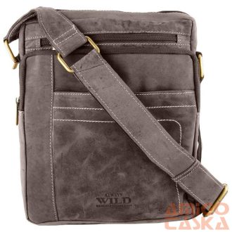 Férfi Bőr Oldaltáska 250839-Mh Brown