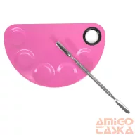 Fém Festőpaletta - - Pink - 15X10 Cm