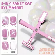   5 az 1-ben Multifunkcionális Cat Eye Nail Art mágnes - Pink