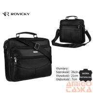   Rovicky Férfi Bőr Oldaltáska R-13206-L-3891 Black - Fekete