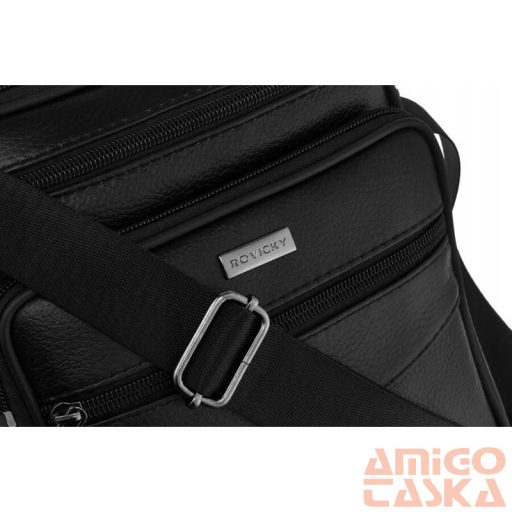 Rovicky Férfi Bőr Oldaltáska R-13203-M-3860 Black - Fekete