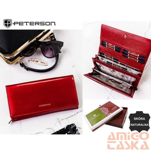 Peterson Női Bőr Pénztárca 42100-Sh-9800 Piros
