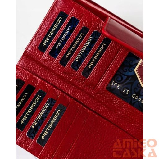 Peterson Női Bőr Pénztárca 42100-Sh-9800 Piros