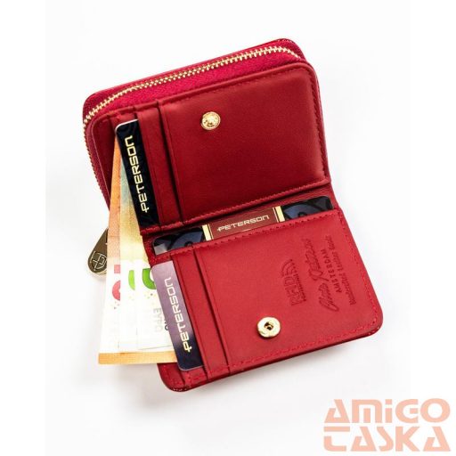 Peterson Női Bőr Pénztárca Ptn Ph33-3-Rs-1580 Red - Piros-Fekete