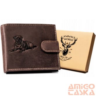   Férfi bőr pénztárca n992l-chm-dog-1-7605 cognac - sötét barna