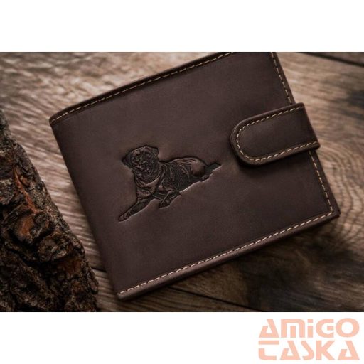 Férfi bőr pénztárca n992l-chm-dog-1-7605 cognac - sötét barna