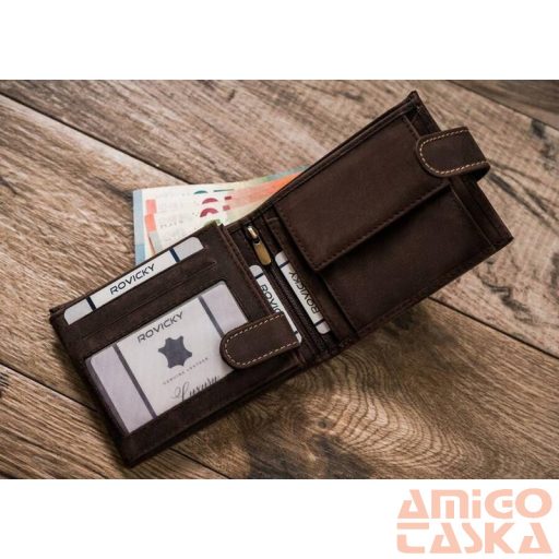 Férfi bőr pénztárca n992l-chm-dog-1-7605 cognac - sötét barna