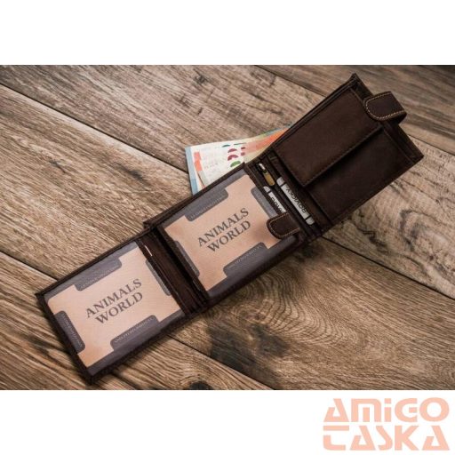 Férfi bőr pénztárca n992l-chm-dog-1-7605 cognac - sötét barna
