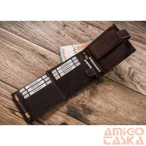 Férfi bőr pénztárca n992l-chm-dog-1-7605 cognac - sötét barna