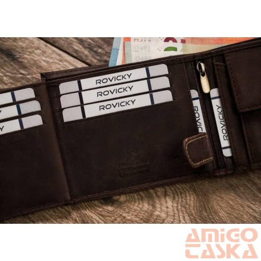 Férfi bőr pénztárca n992l-chm-dog-1-7605 cognac - sötét barna