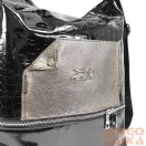 Zellia Női Válltáska/Hátizsáká Alakítható 24099 Fekete-Bronz - Lakk - Krokkó -