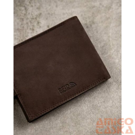 Férfi bőr pénztárca n304l-mwh-4189 brown - sötét barna