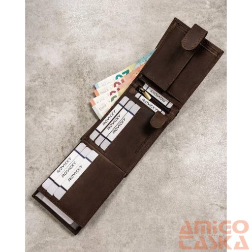 Férfi bőr pénztárca n304l-mwh-4189 brown - sötét barna