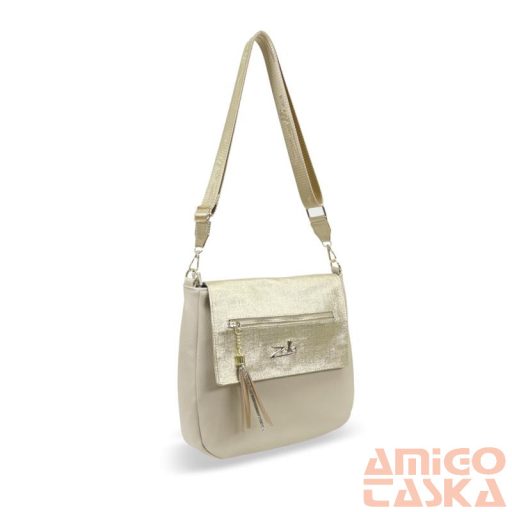 Zellia Női Oldaltáska 21015 Beige-Arany - Ch -