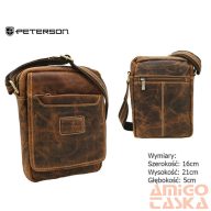   Peterson Férfi Bőr Táska Ptn 1117-Tmh-5825 Tan - Világos Barna
