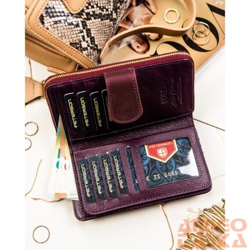 Peterson Női Pénztárca - Echo És Természetes Bőr Ptn Ps116-Hnl-2777 Purple