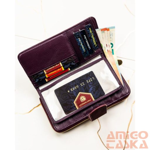 Peterson Női Pénztárca - Echo És Természetes Bőr Ptn Ps116-Hnl-2777 Purple