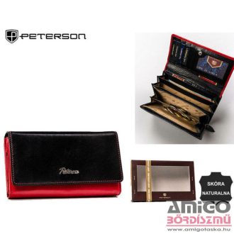 Peterson Női Bőr Pénztárca Ptn Ka-19-4214 Red/Black