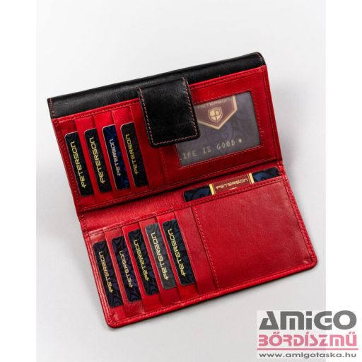 Peterson Női Bőr Pénztárca Ptn Ka-19-4214 Red/Black