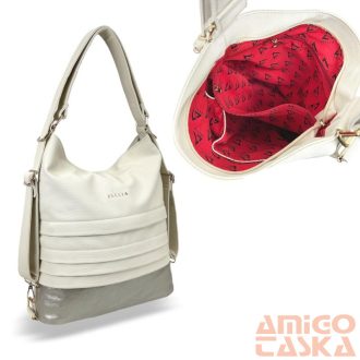   Zellia Női Válltáska/Hátizsáká Alakítható Hz-111 Beige-Arany - D217 -