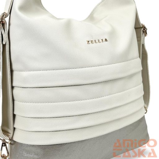 Zellia Női Válltáska/Hátizsáká Alakítható Hz-111 Beige-Arany - D217 -