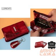   Lorenti Női Bpr Pénztárca - Kulcstartóval - 76121-Msd-9306 Red - Piros