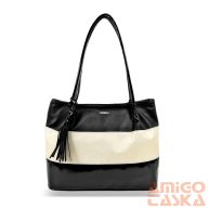 Zellia Női Válltáska P3 Fekete-Arany - Lakk-Rimini -