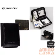 Női Bőr Pénztárca R-Rd-34 Fekete - Matt -