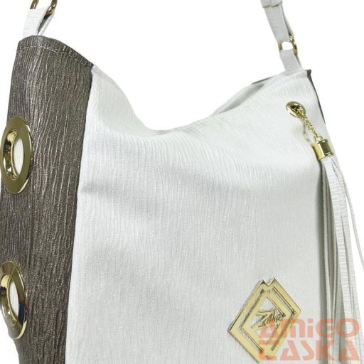 Zellia Női Válltáska Zlb180 Fehér-Bronz - Groove -