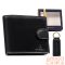 Peterson Férfi Bőr Pénztárca Szett + Kulcstartóval Set-M-N994L-Gvt-2296 Black