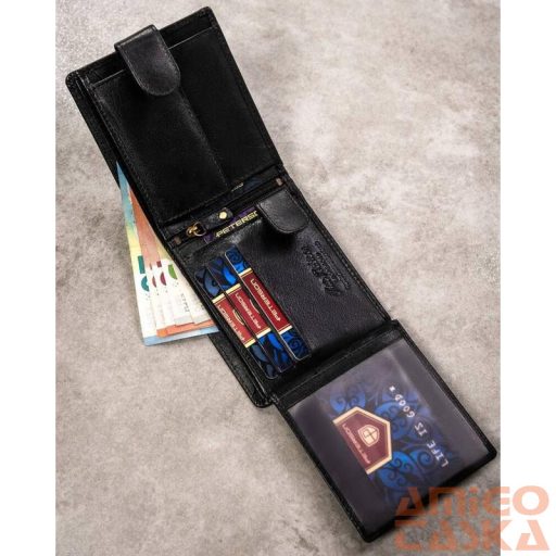 Peterson Férfi Bőr Pénztárca Szett + Kulcstartóval Set-M-N994L-Gvt-2296 Black