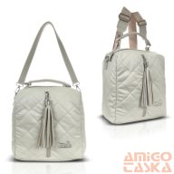 Zellia Női Hátizsák 22112 Beige Matt - Steppelt -