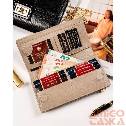 Peterson Női Bőr Pénztárca Ptn 421431-Sbr-7334 Beige
