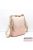 Zellia púder anyagában mintás / rózsaszín rostbőr női váll / hátitáska 22199