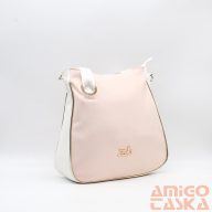   Zellia hologramos rózsaszín erezett / fehér erezett női rostbőr válltáska 23068