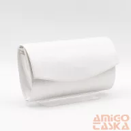   Zellia ezüst csillogós íves ráhajtós nagy rostbőr alkalmi táska