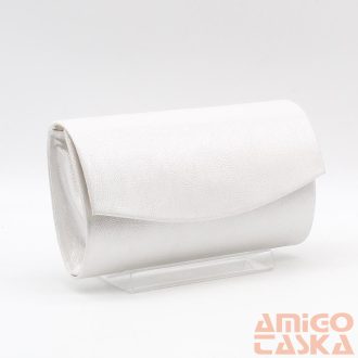   Zellia ezüst csillogós íves ráhajtós nagy rostbőr alkalmi táska