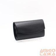 Zellia fekete íves rostbőr alkalmi táska