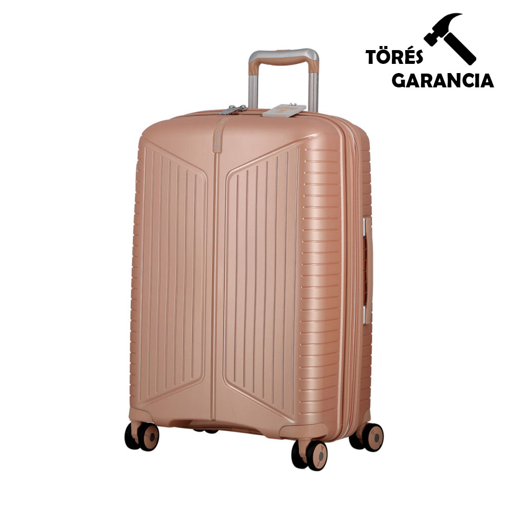 Jump világos rózsaszín polypropylén négy kerekű közepes bőrönd ev24